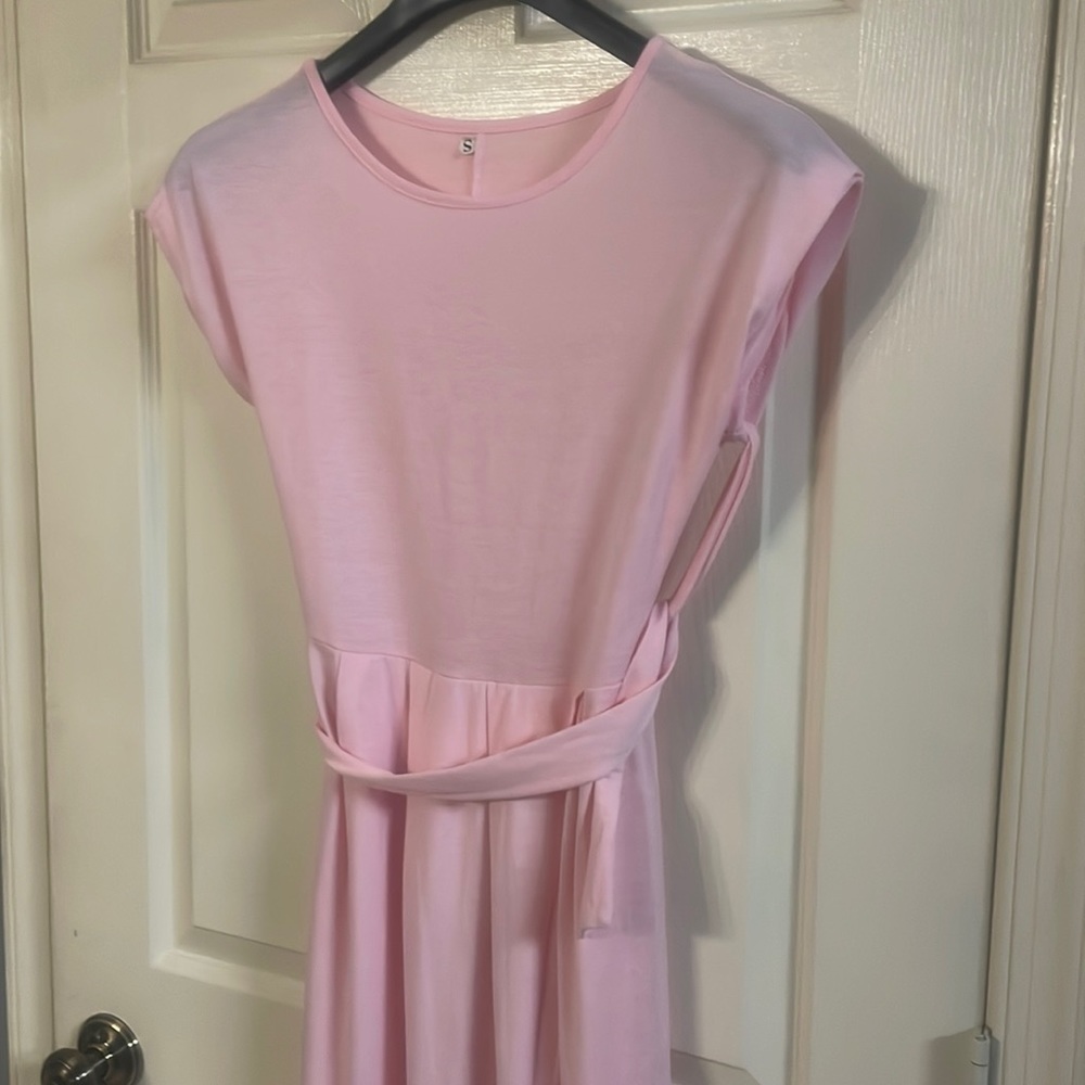 Pink wrap dress